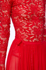Lace bodysuit and mesh skirt set