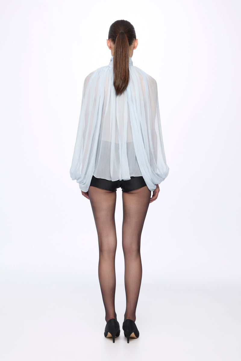 BLUE Silk Chiffon blouse