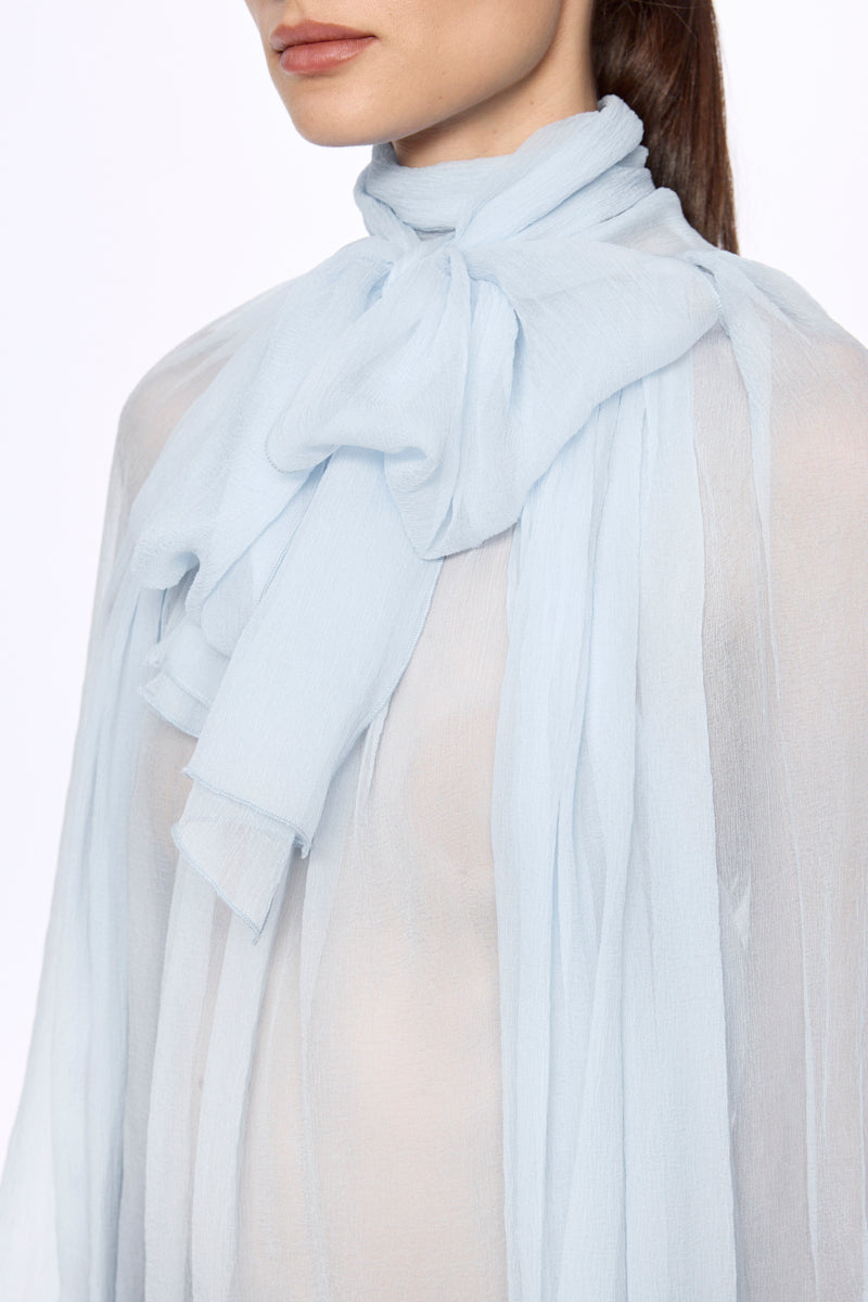 BLUE Silk Chiffon blouse