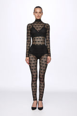 High neck lace jumpsui