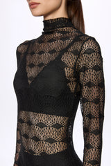 High neck lace jumpsui