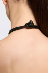 Leather choker with Baroque pendant
