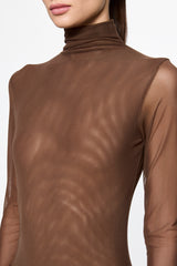 High neck tulle bodysuit