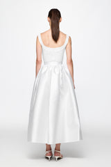 Taffeta midi skirt in WHITE