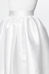 Taffeta midi skirt in WHITE