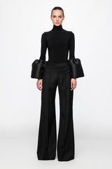 High-neck bell-sleeve top