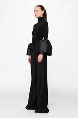 High-neck bell-sleeve top