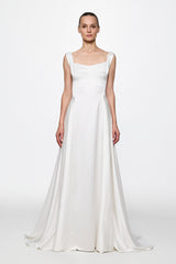 White Satin Gown Dress