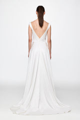 White Satin Gown Dress