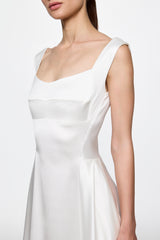 White Satin Gown Dress