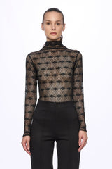 High neck lace bodysuit