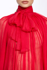 RED Silk Chiffon blouse