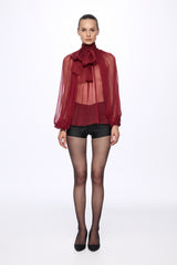 Burgundy Silk Chiffon blouse