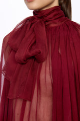 Burgundy Silk Chiffon blouse