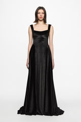 V-back velvet gown