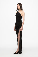 Off Shoulder Long Liquid Dress