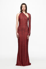 Printed one-shoulder maxi dress