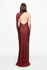 Printed one-shoulder maxi dress