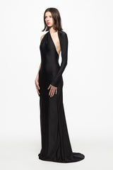 Black one-shoulder maxi dress