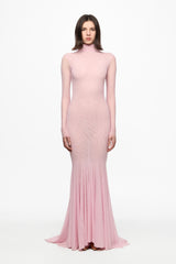 Pink mesh mermaid maxi dress
