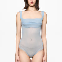 Baby blue mesh corset bodysuit
