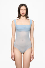 Baby blue mesh corset bodysuit