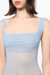 Baby blue mesh corset bodysuit