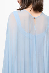 Baby blue mesh bodysuit and cape set