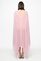 Pink mesh bodysuit and cape set