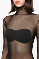 Mesh bodysuit with incorporated bra