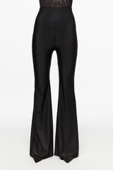 High-waist flared trousers