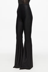 High-waist flared trousers