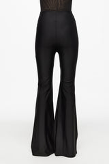 High-waist flared trousers
