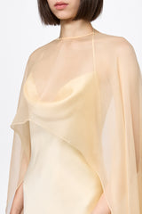 Slip Dress in vanilla yellow with cape