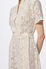 Midi shirt dress in ivory lace