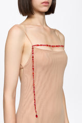Tulle slip dress with crystal detail