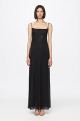 Tulle slip dress with crystal detail