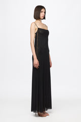 Tulle slip dress with crystal detail