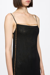 Tulle slip dress with crystal detail
