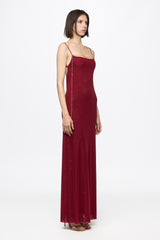 Tulle slip dress with crystal detail