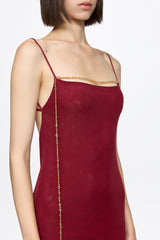 Tulle slip dress with crystal detail