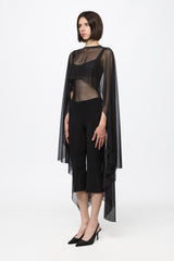 Mesh Cape in black with dots