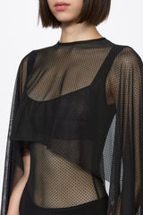 Mesh Cape in black with dots