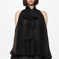 Black chiffon shirt