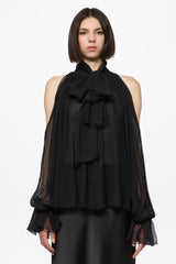Black chiffon shirt