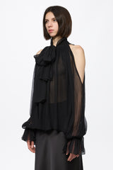 Black chiffon shirt