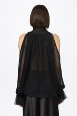 Black chiffon shirt