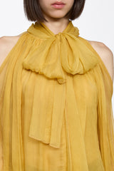 Yellow chiffon shirt