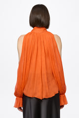 Orange chiffon shirt