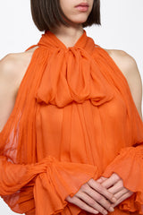 Orange chiffon shirt